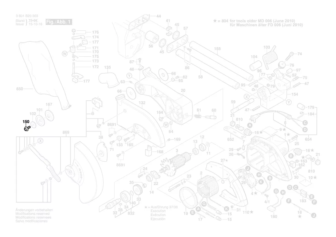 Vis tête hexagonale réf. 1 619 P03 324